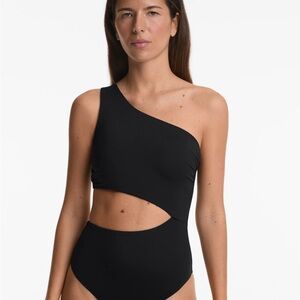 One-Shoulder White Swimsuit